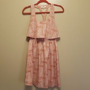 Chevron stripe dress cut out shoulder design back